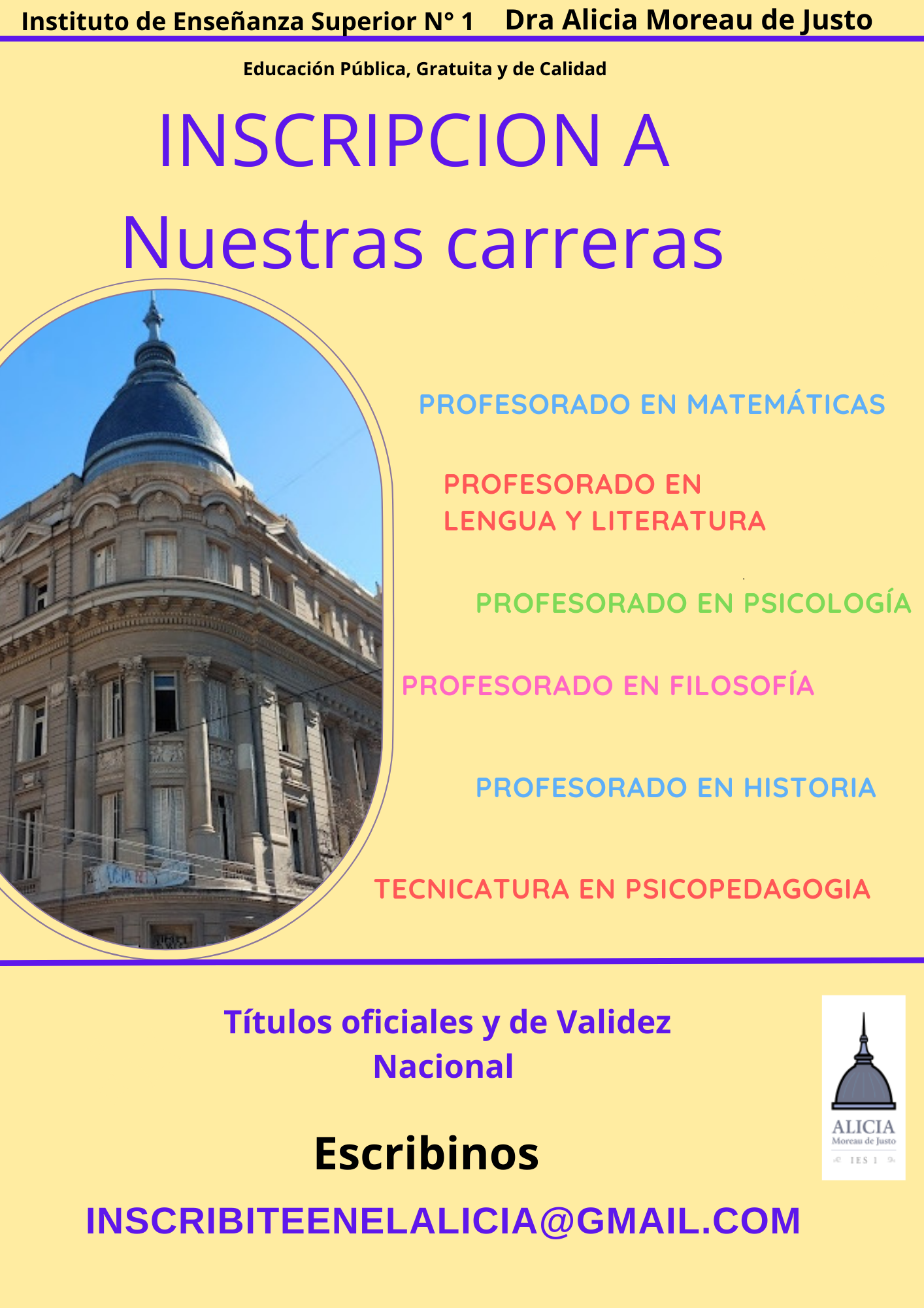 Inscripciones a Carreras IES 1 - (c) 2024